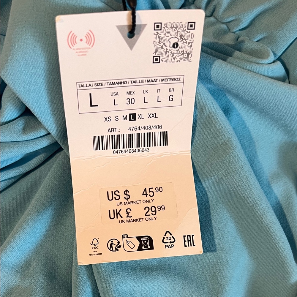 Zara Asymmetrical Skirt in Light Blue - Picture 4 of 5